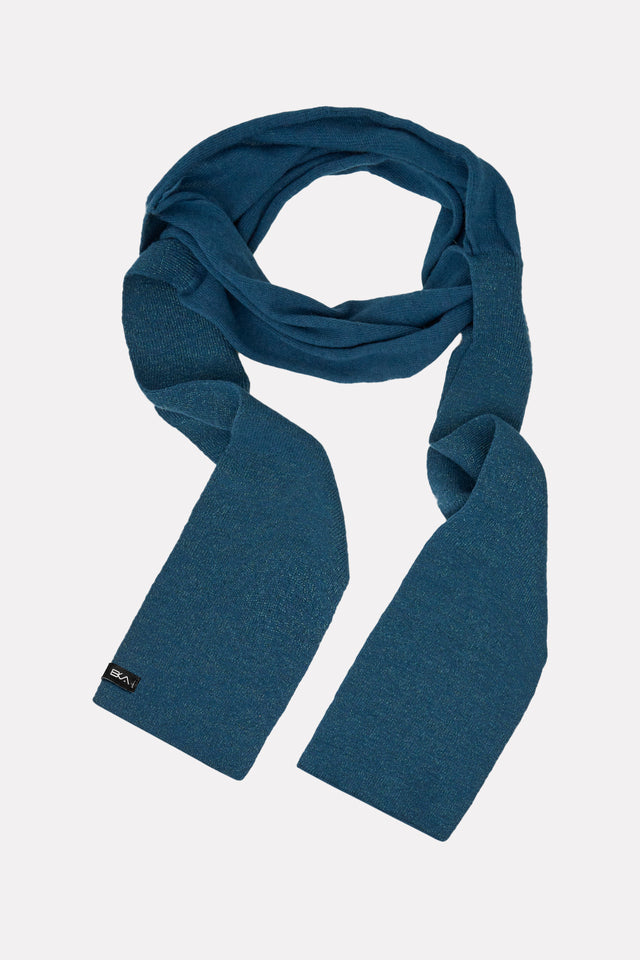 Sciarpa Donna blu navy con parte centrale sdoppiata a creare uno scaldacollo. MADE IN ITALY