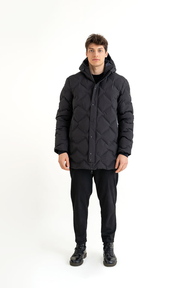 Laser Quilted Long Jacket