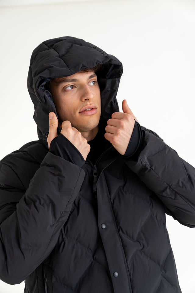 Laser Quilted Long Jacket