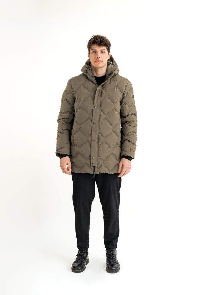 Laser Quilted Long Jacket