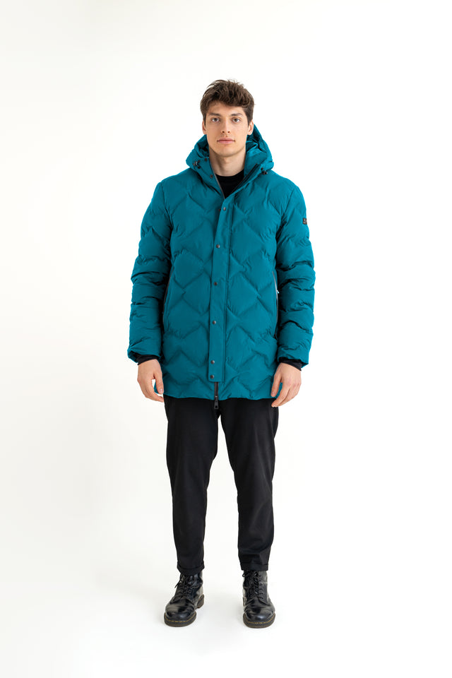 Laser Quilted Long Jacket