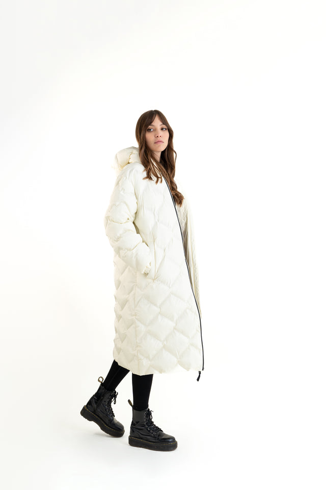 Laser Quilted Long Jacket