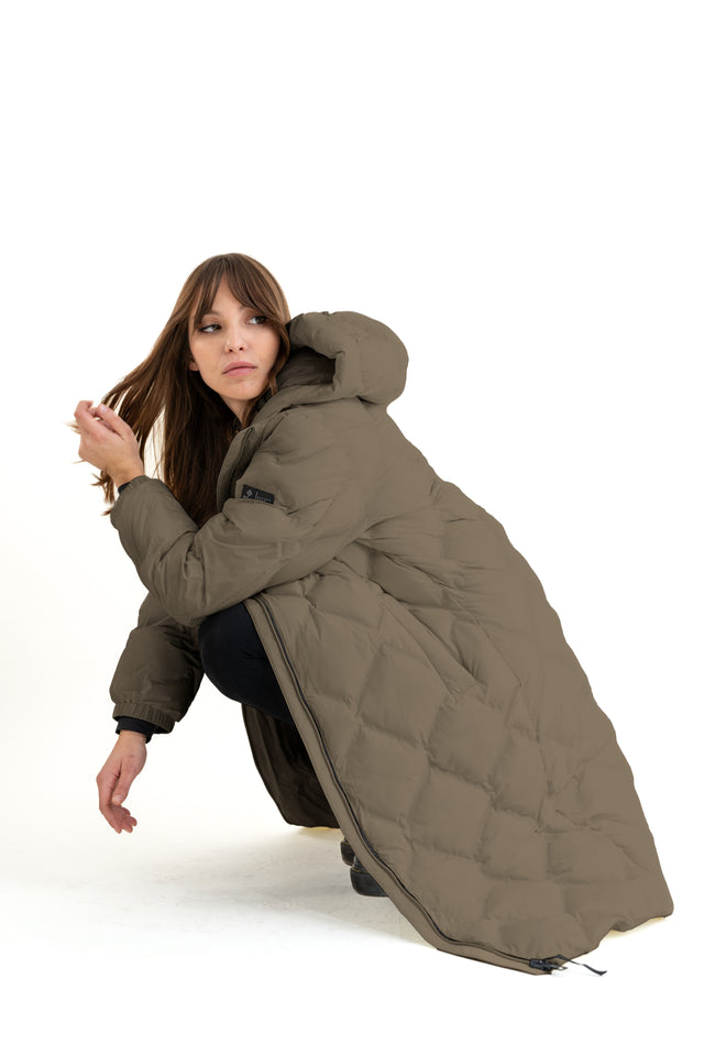 Laser Quilted Long Jacket